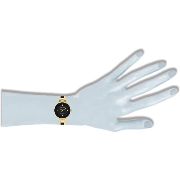 Women Black Anne Klein Genuine Diamond Dial Bangle Watch - Picture 3 of 6